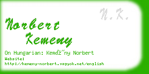 norbert kemeny business card